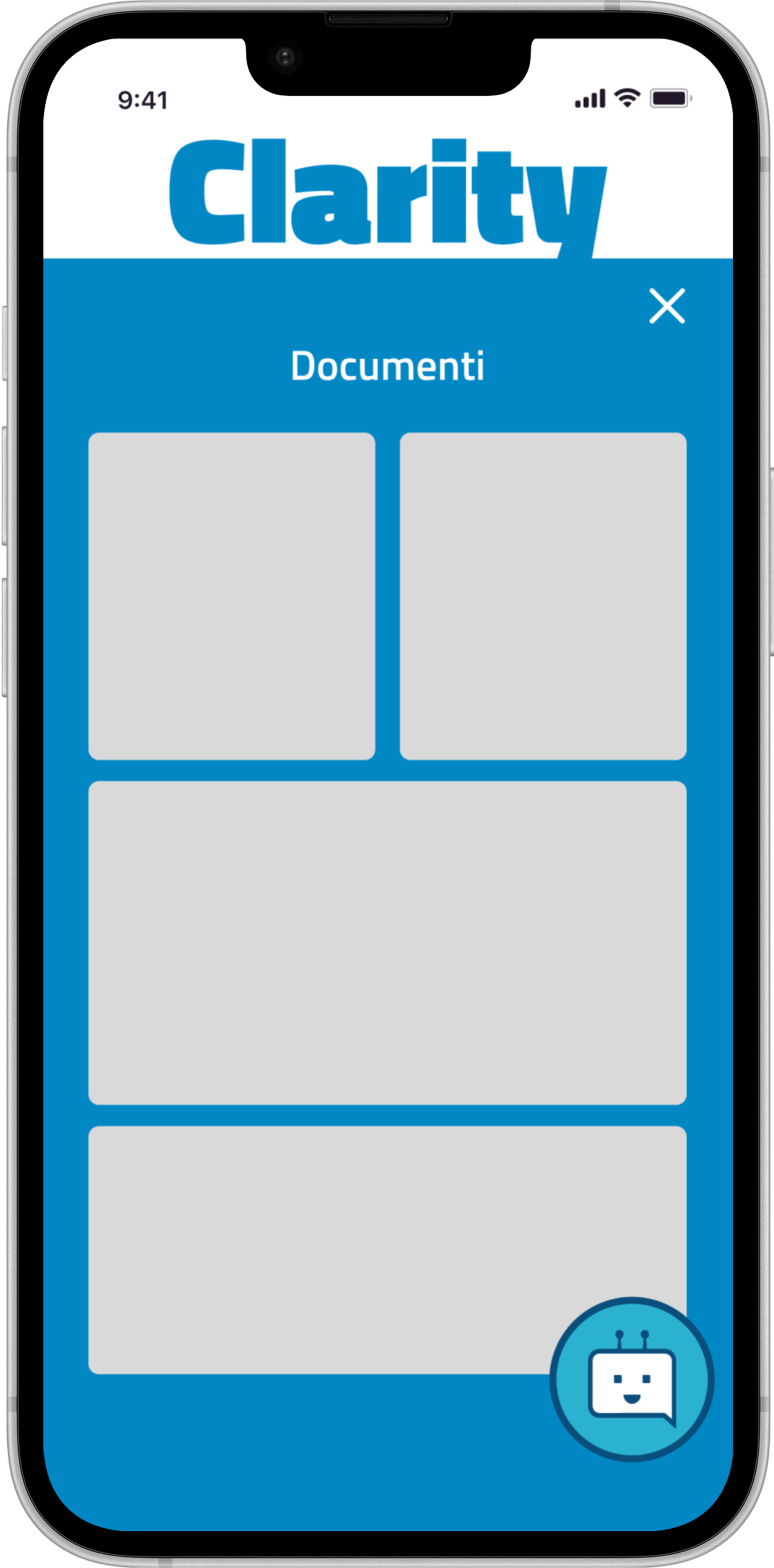 Clarity &mdash; the Documenti screen with the company document library