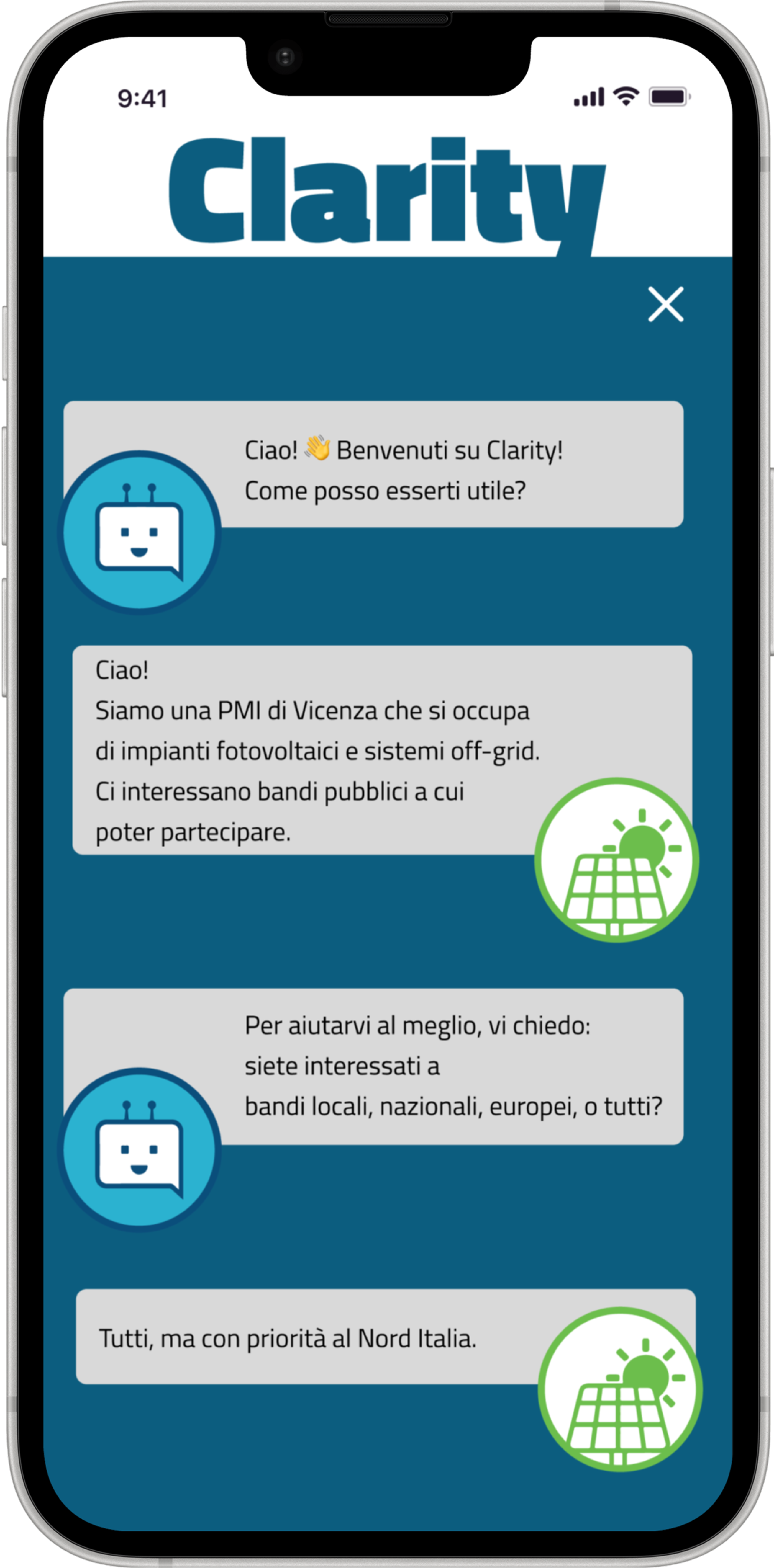 Clarity &mdash; the Clarity AI assistant conversation about public funding calls