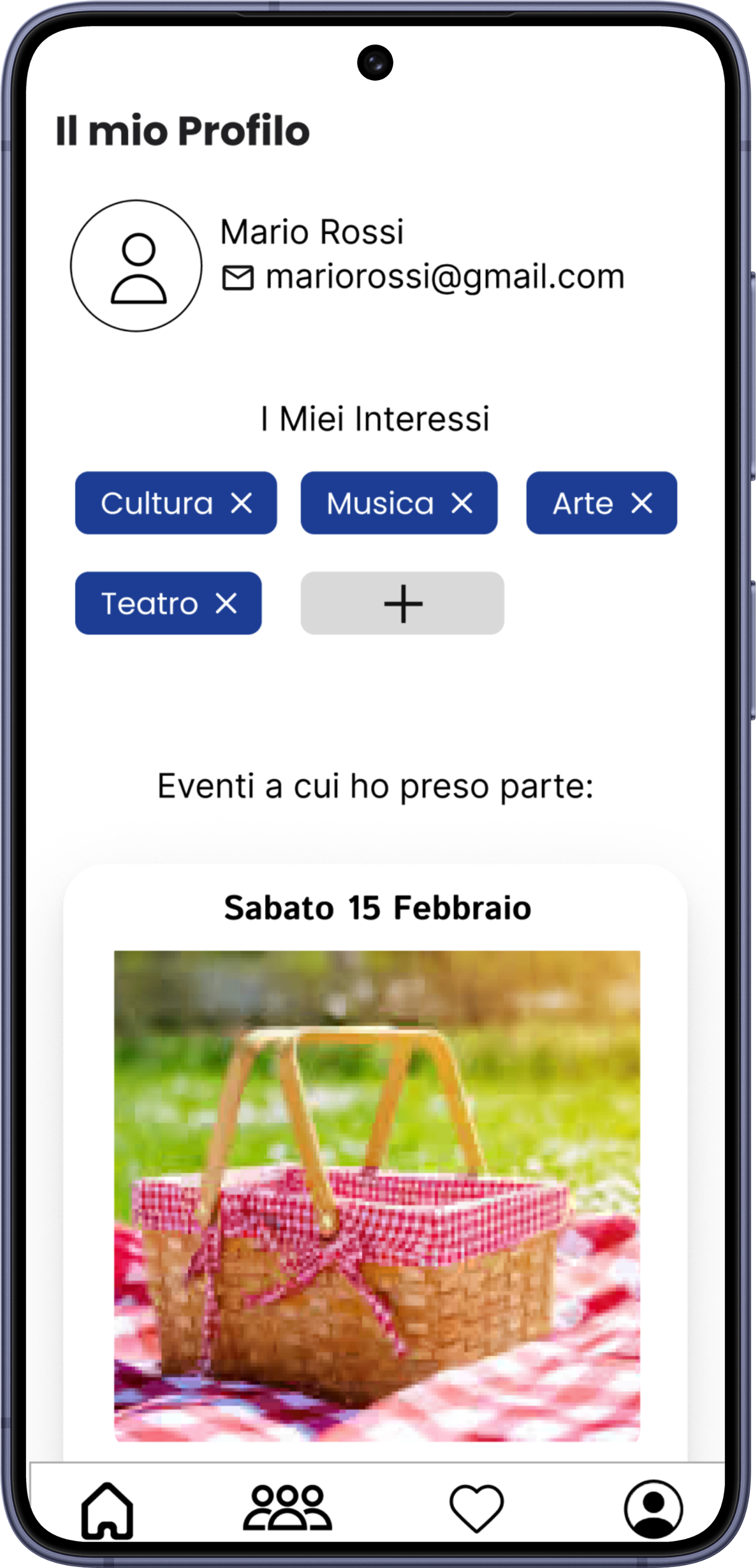 InValle — User Profile screen