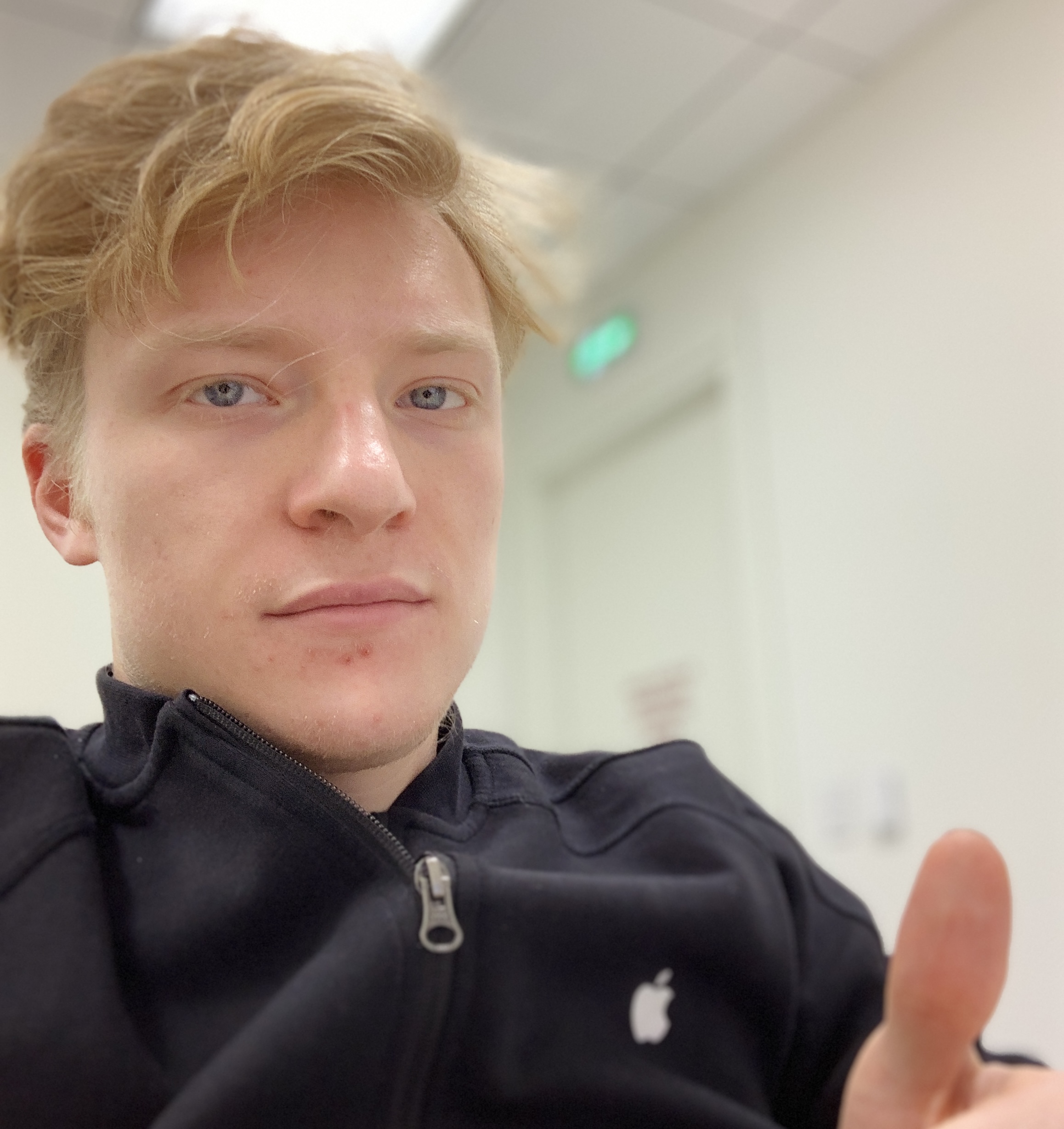 Gabriele Tealdo in uniform at the Apple Piazza Liberty store in Milan